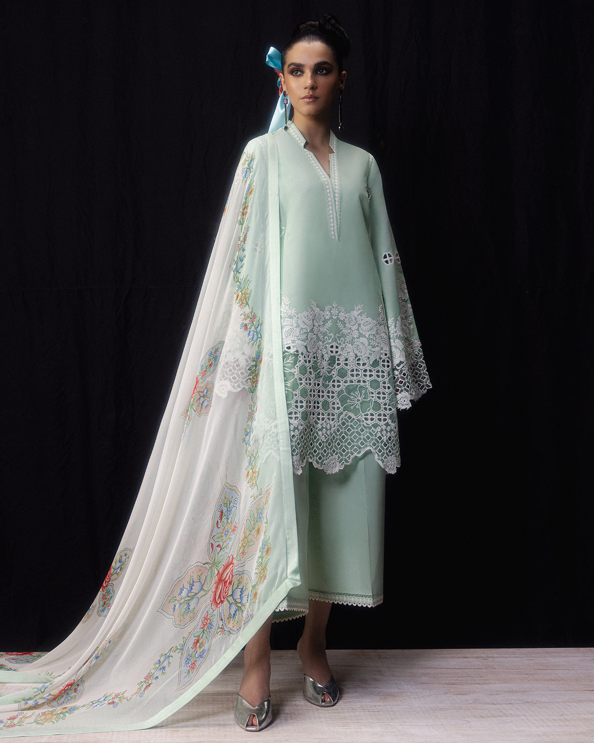 Jugnu | Pret SS26 | Yewa - Luxury Dress - available at Maria Faisal in UK and USA.