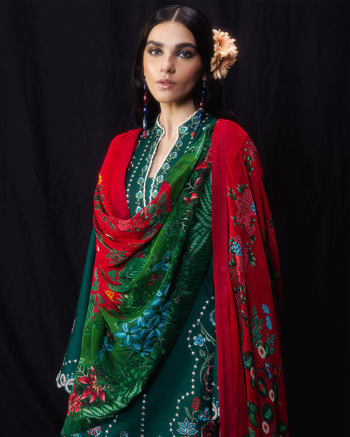 Jugnu | Pret SS26 | Zina - Luxury Dress - available at Maria Faisal in UK and USA.