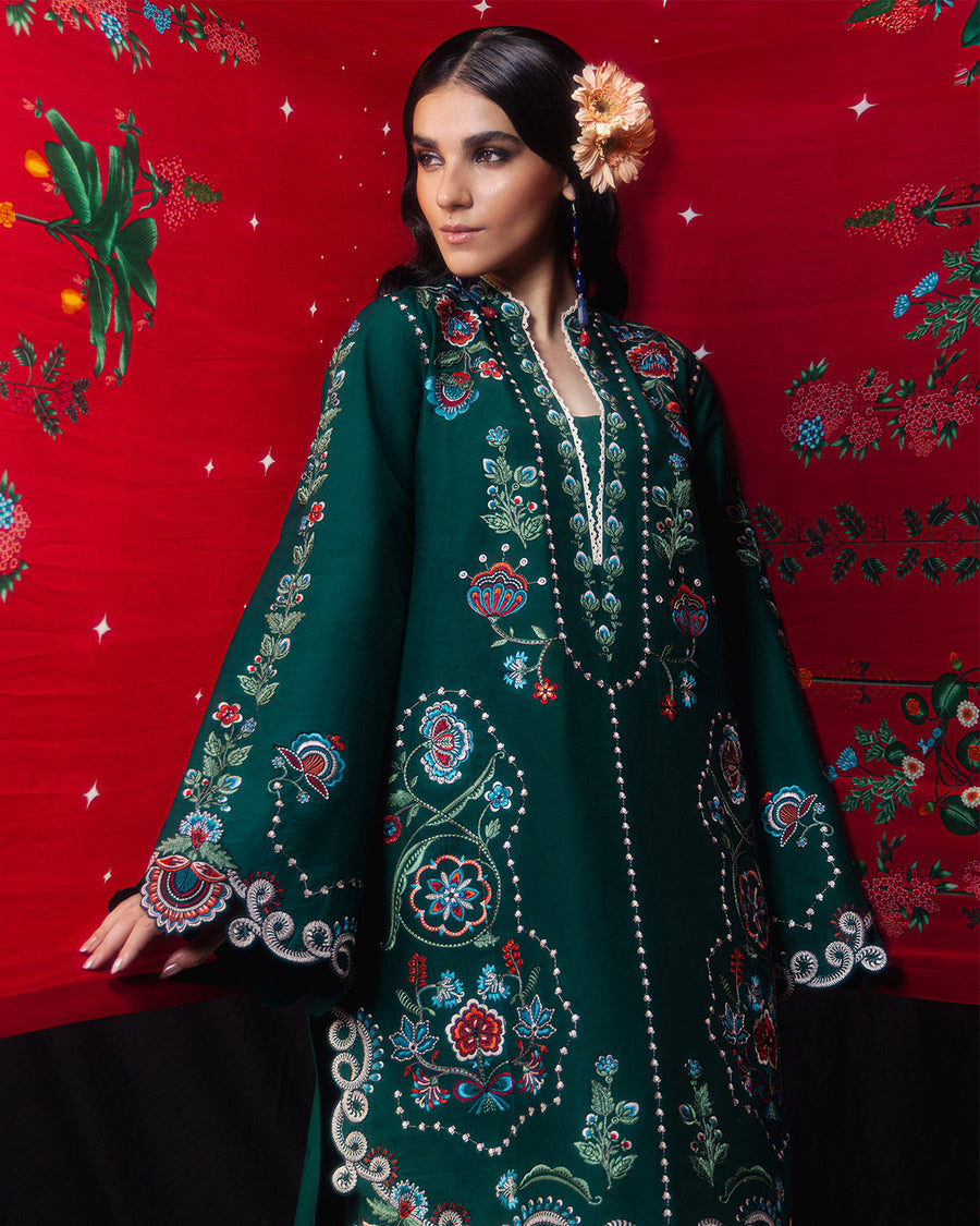 Jugnu | Pret SS26 | Zina - Luxury Dress - available at Maria Faisal in UK and USA.
