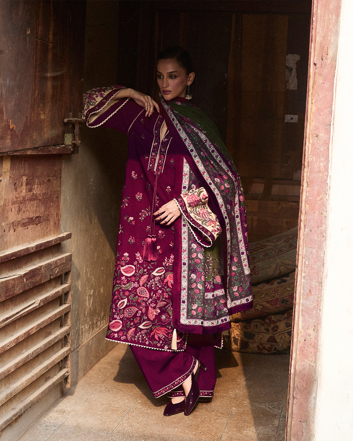 Jugnu | Karandi 25 | Tiran - Luxury Dress - available at Maria Faisal in UK and USA.