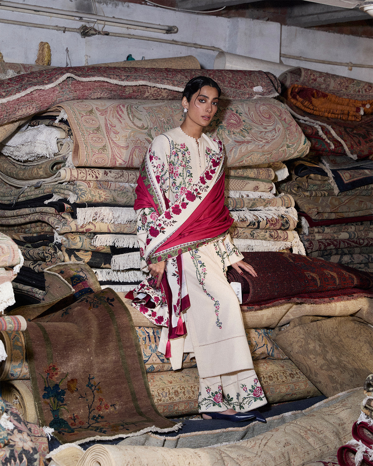 Jugnu | Karandi 25 | Zura - Luxury Dress - available at Maria Faisal in UK and USA.