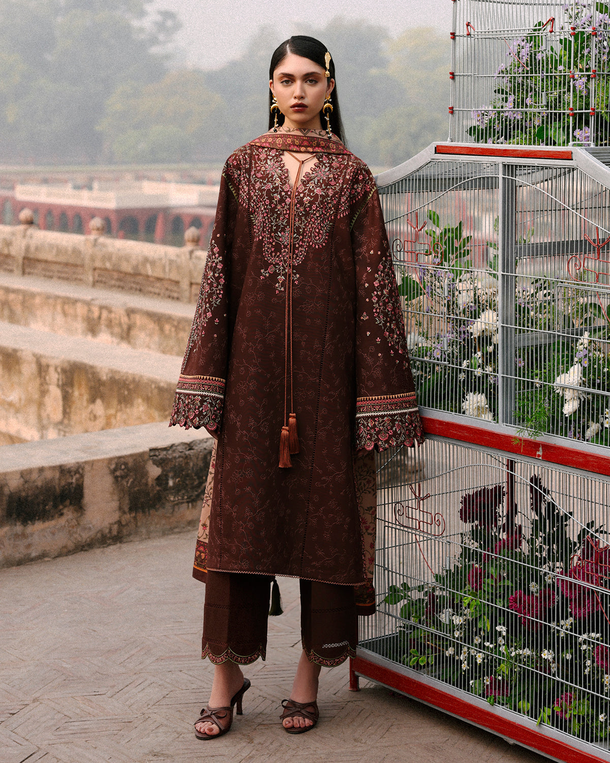 Jugnu | Khaddar 25 | Sena - Casual Dress - available at Maria Faisal in UK and USA.