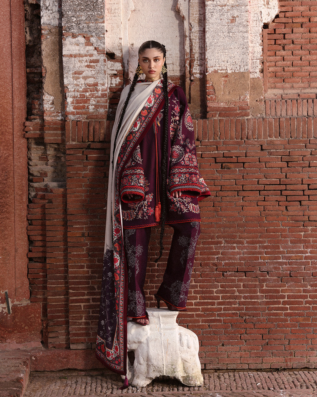 Jugnu | Khaddar 25 | Laleh - Casual Dress - available at Maria Faisal in UK and USA.