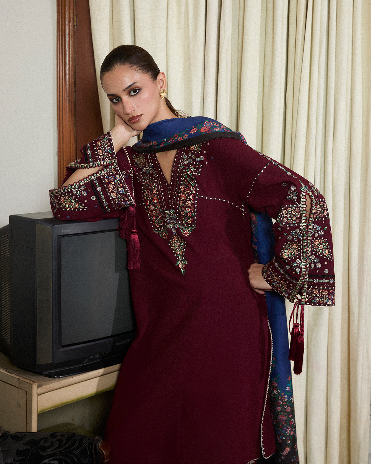 Jugnu | Karandi 25 | Rami - Luxury Dress - available at Maria Faisal in UK and USA.