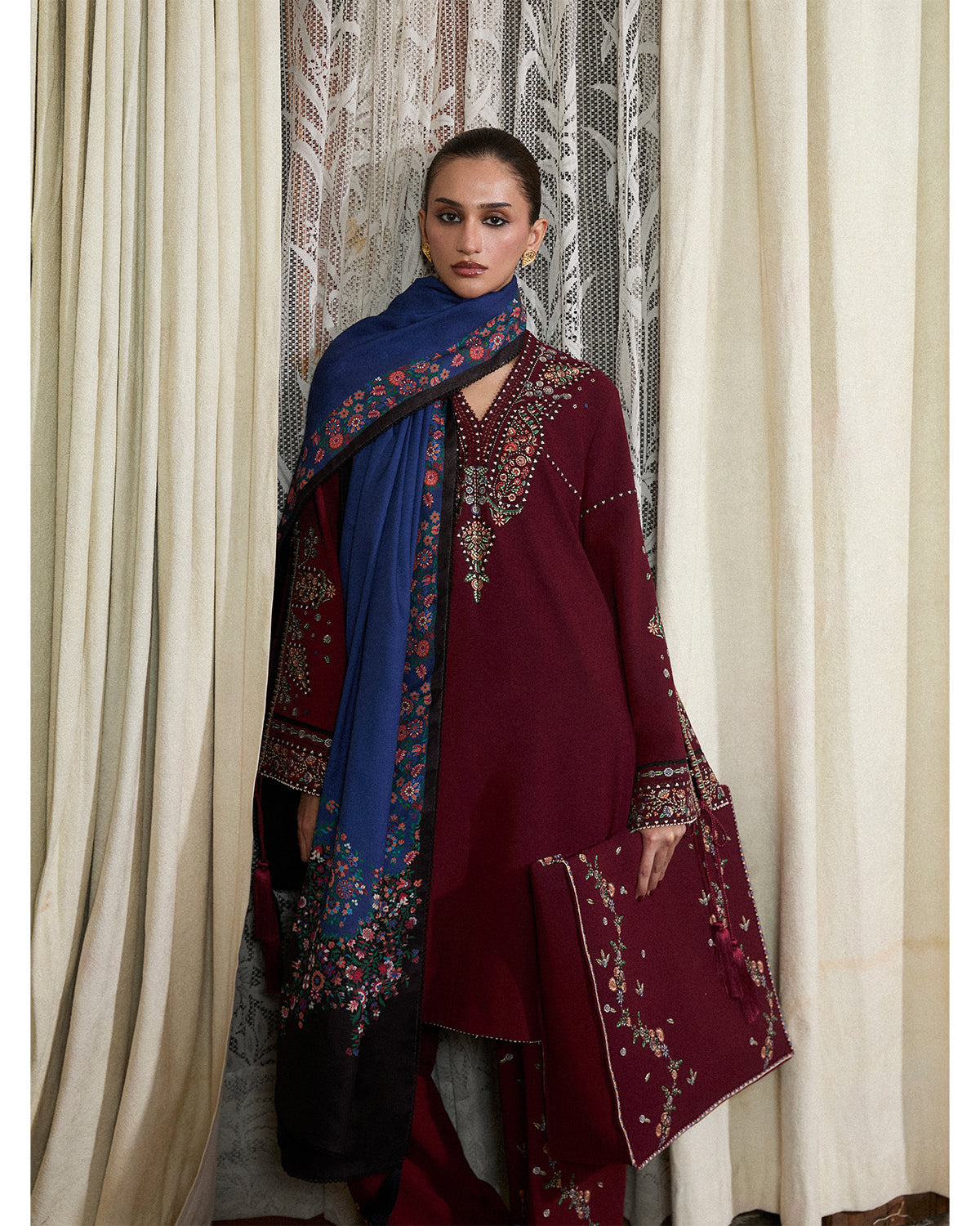 Jugnu | Karandi 25 | Rami - Luxury Dress - available at Maria Faisal in UK and USA.