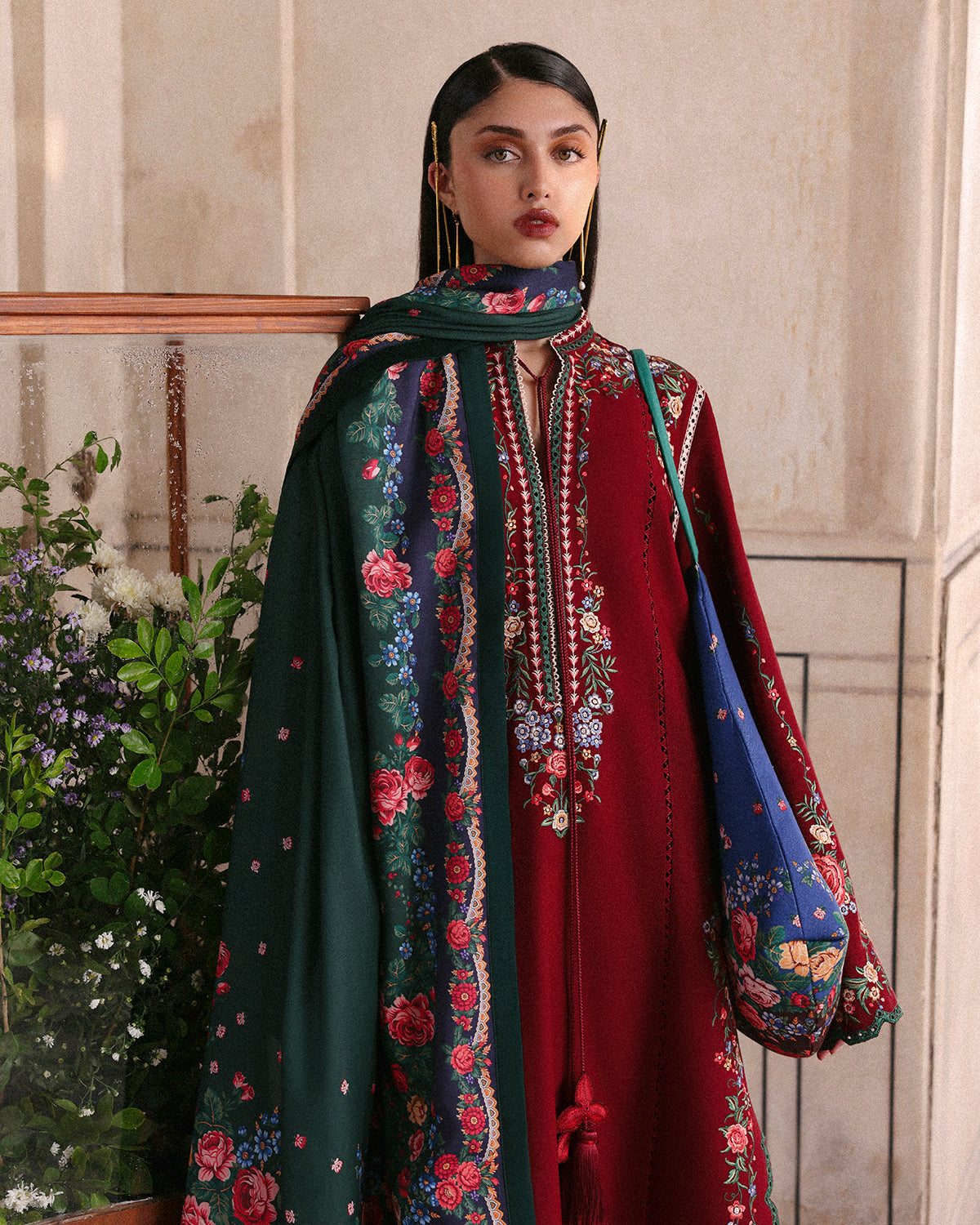 Jugnu | Khaddar 25 | Gulshan - Casual Dress - available at Maria Faisal in UK and USA.