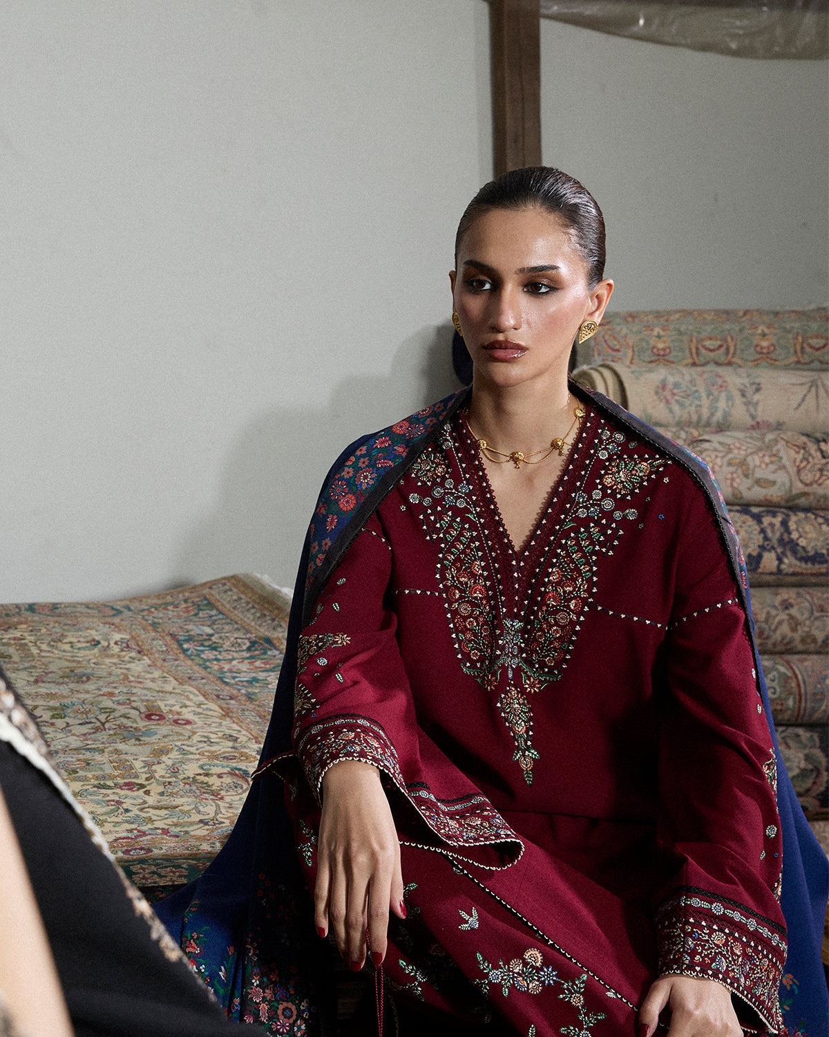 Jugnu | Karandi 25 | Rami - Luxury Dress - available at Maria Faisal in UK and USA.