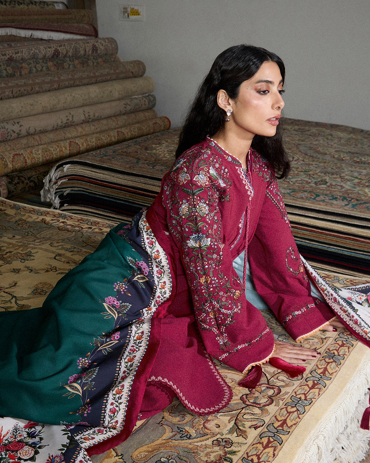 Jugnu | Karandi 25 | Hasti - Luxury Dress - available at Maria Faisal in UK and USA.