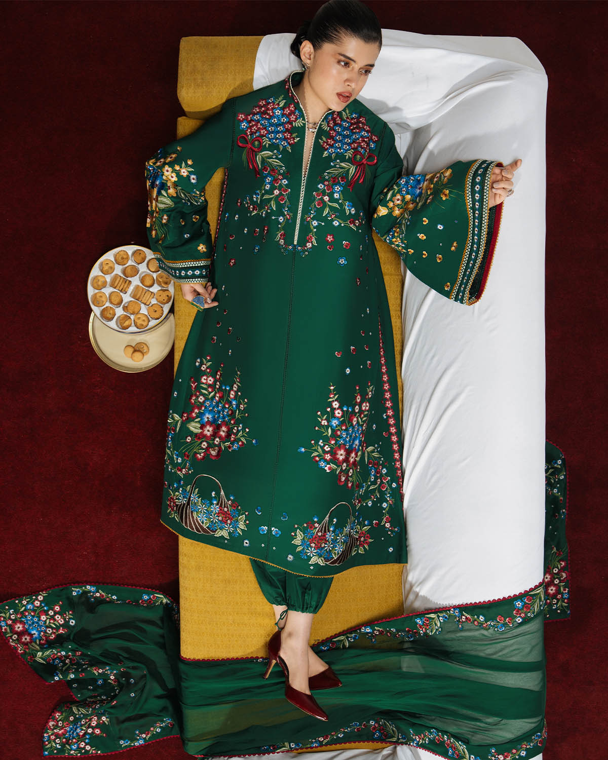 Jugnu Lahore | The Reserved View SS Edit | Bezan - Dress - available at Maria Faisal in UK and USA.