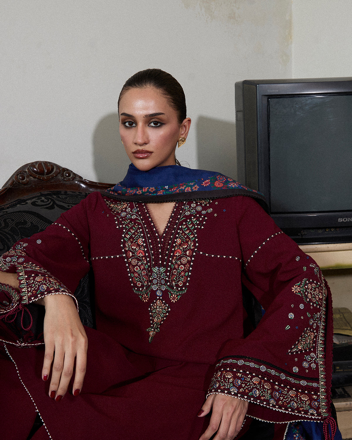 Jugnu | Karandi 25 | Rami - Luxury Dress - available at Maria Faisal in UK and USA.