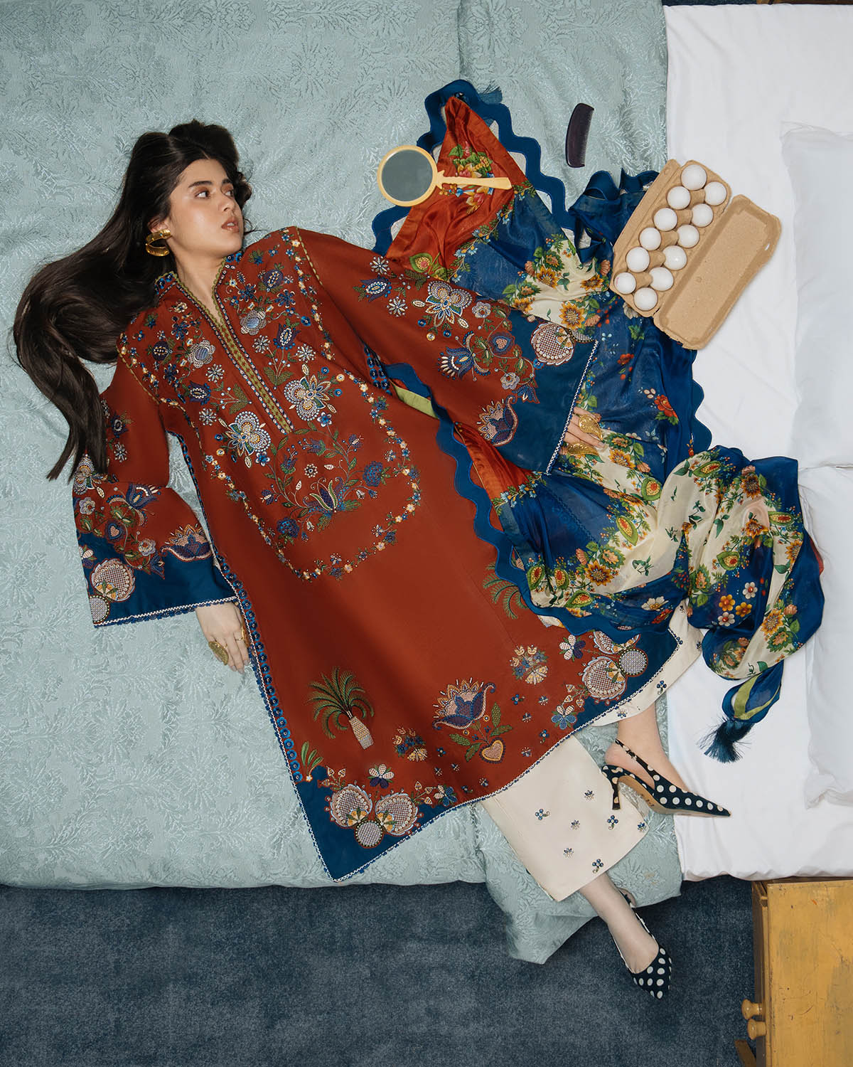 Jugnu | The Reserved View SS Edit | Tahmi - Dress - available at Maria Faisal in UK and USA.