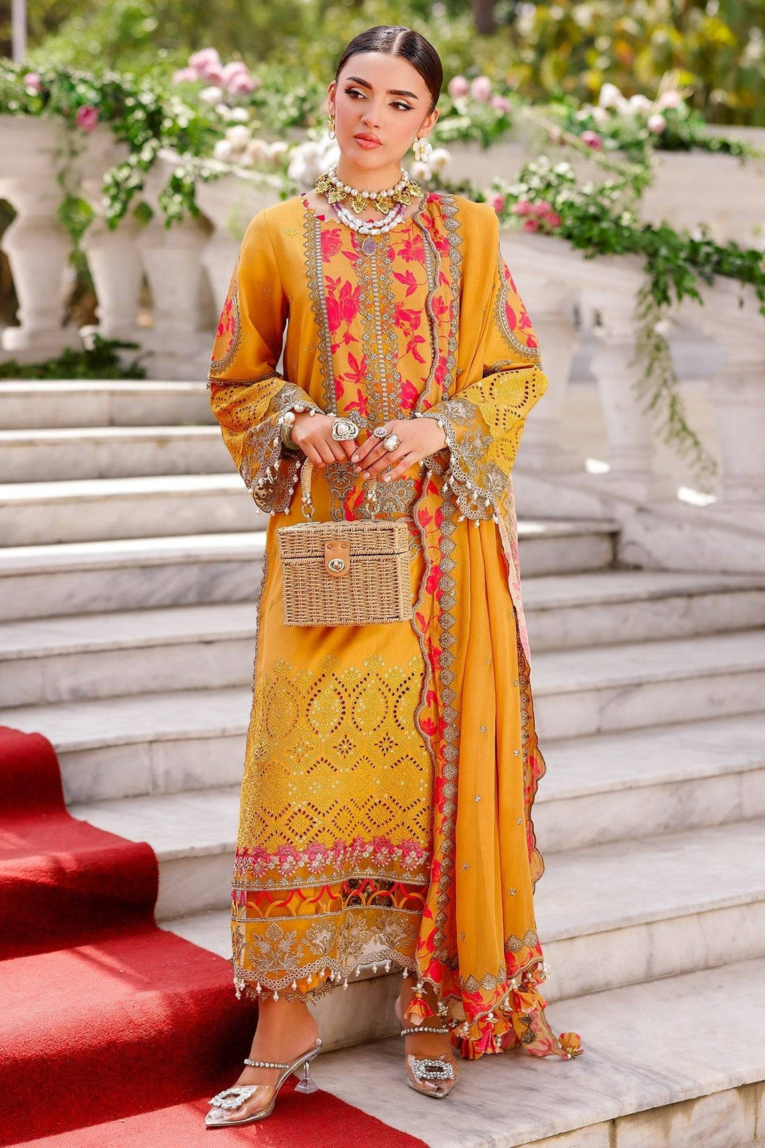 Charizma | Naranji Lawn 25 | CT5-13 by Maria Faisal - Registered Vendor of : Charizma - type : Ladies Clothes - 100% original wedding dresses