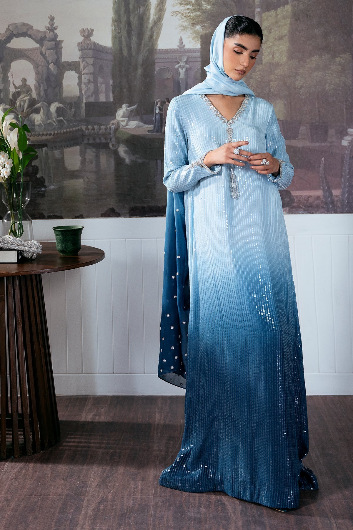Mina Kashif | Loona Luxe Formals | Elara - Formal Dress - available at Maria Faisal in UK and USA.