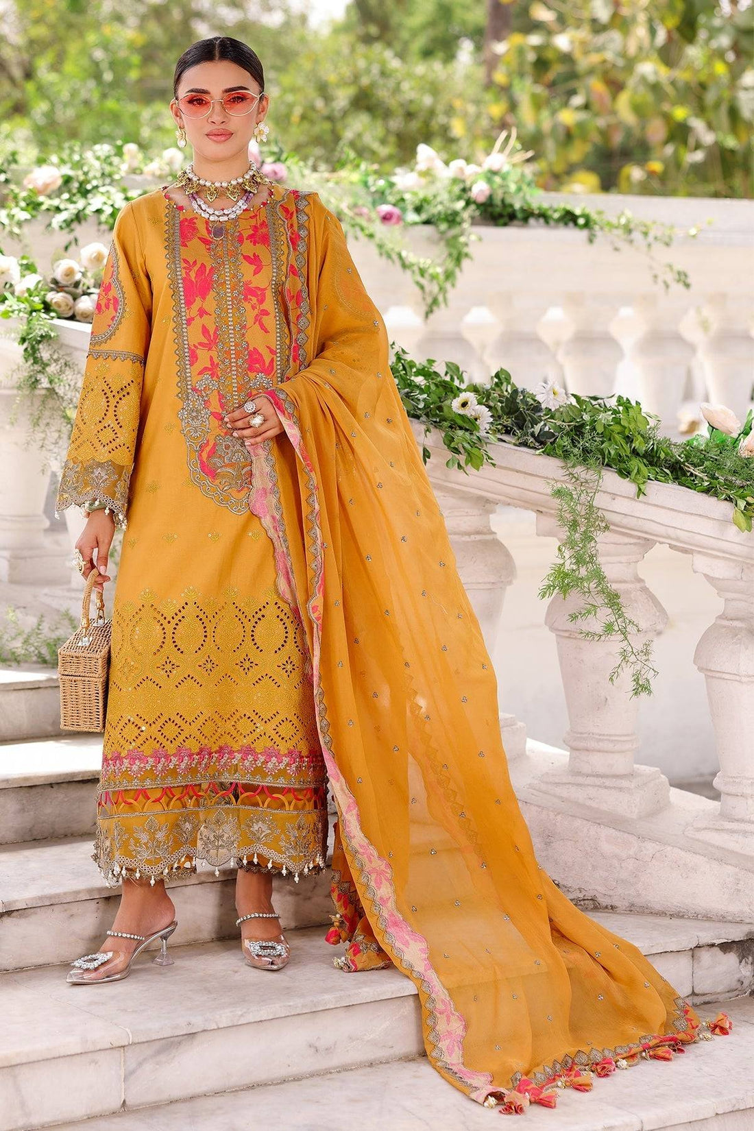 Charizma | Naranji Lawn 25 | CT5-13 by Maria Faisal - Registered Vendor of : Charizma - type : Ladies Clothes - 100% original wedding dresses