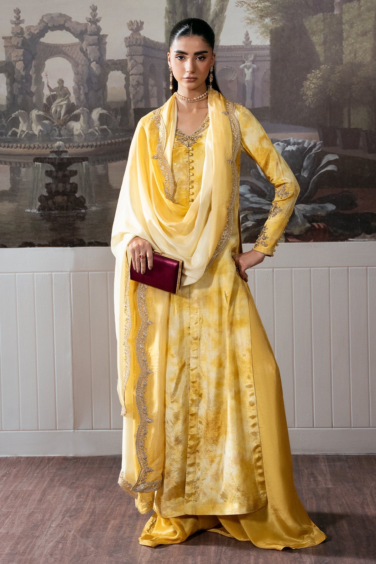 Mina Kashif | Loona Luxe Formals |Zareen - Formal Dress - available at Maria Faisal in UK and USA.