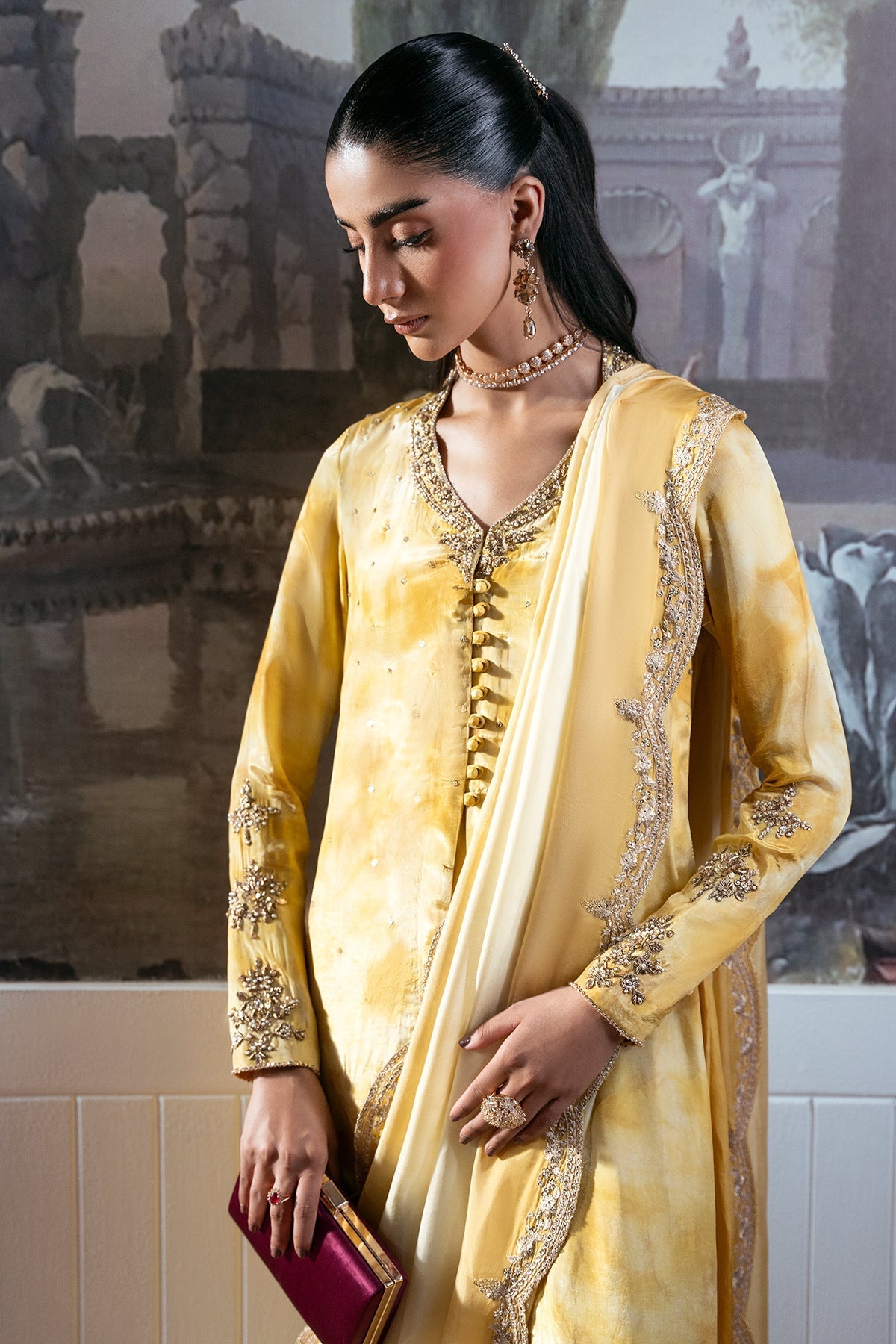 Mina Kashif | Loona Luxe Formals |Zareen - Formal Dress - available at Maria Faisal in UK and USA.
