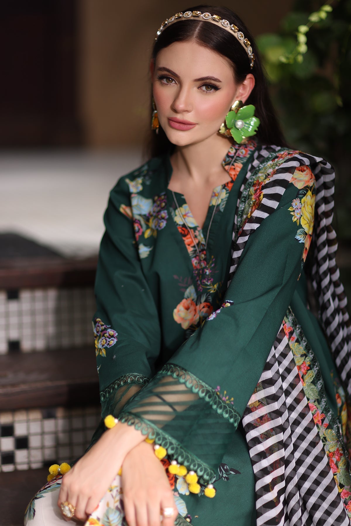 Charizma | Chunnri Collection | CH6-08 - Luxury Dress - available at Maria Faisal in UK and USA.