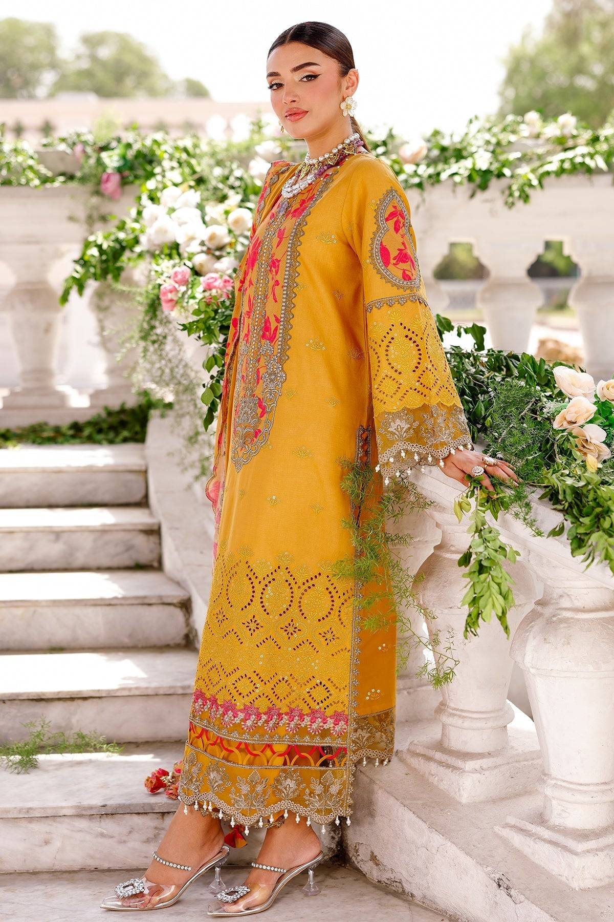 Charizma | Naranji Lawn 25 | CT5-13 by Maria Faisal - Registered Vendor of : Charizma - type : Ladies Clothes - 100% original wedding dresses