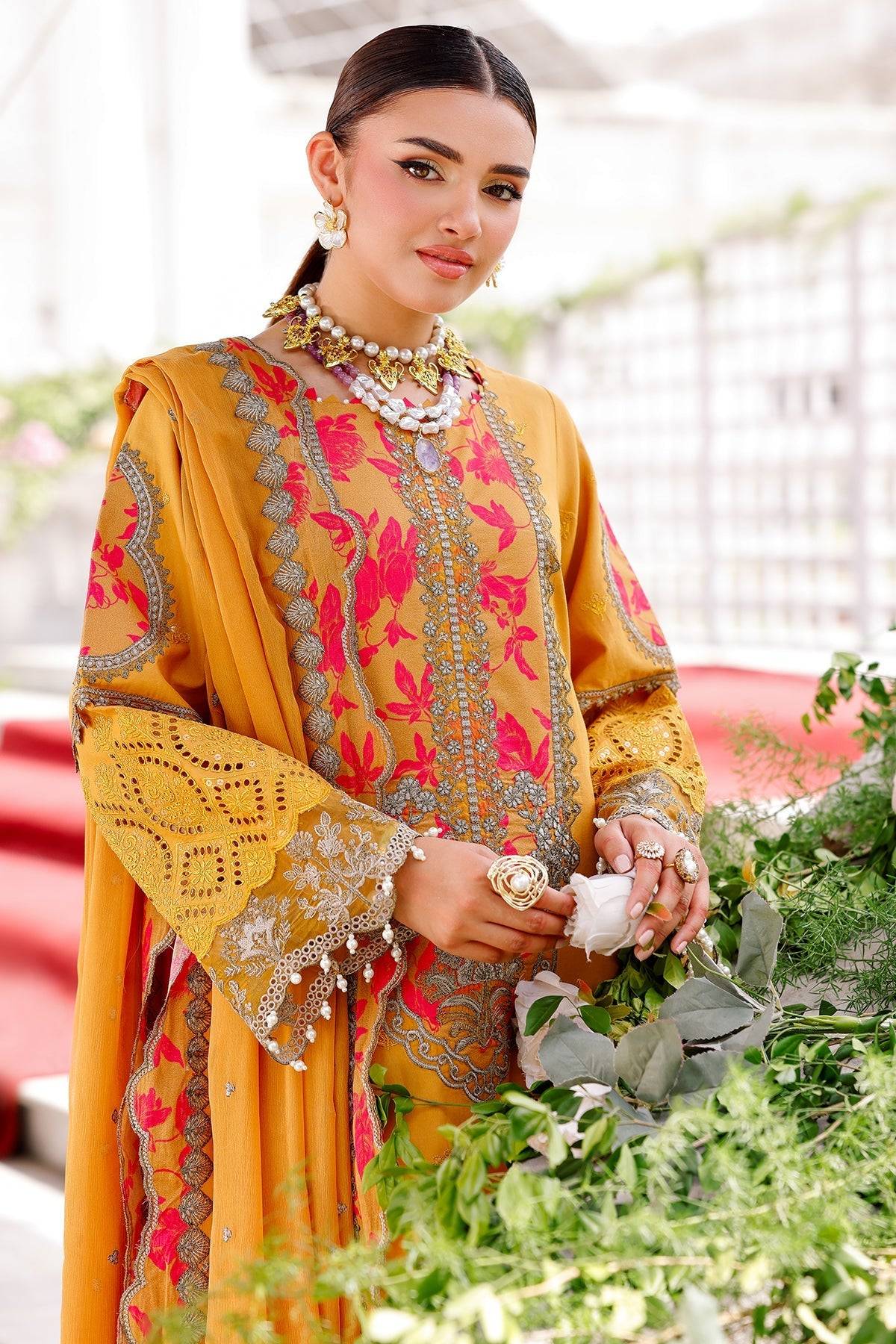 Charizma | Naranji Lawn 25 | CT5-13 by Maria Faisal - Registered Vendor of : Charizma - type : Ladies Clothes - 100% original wedding dresses