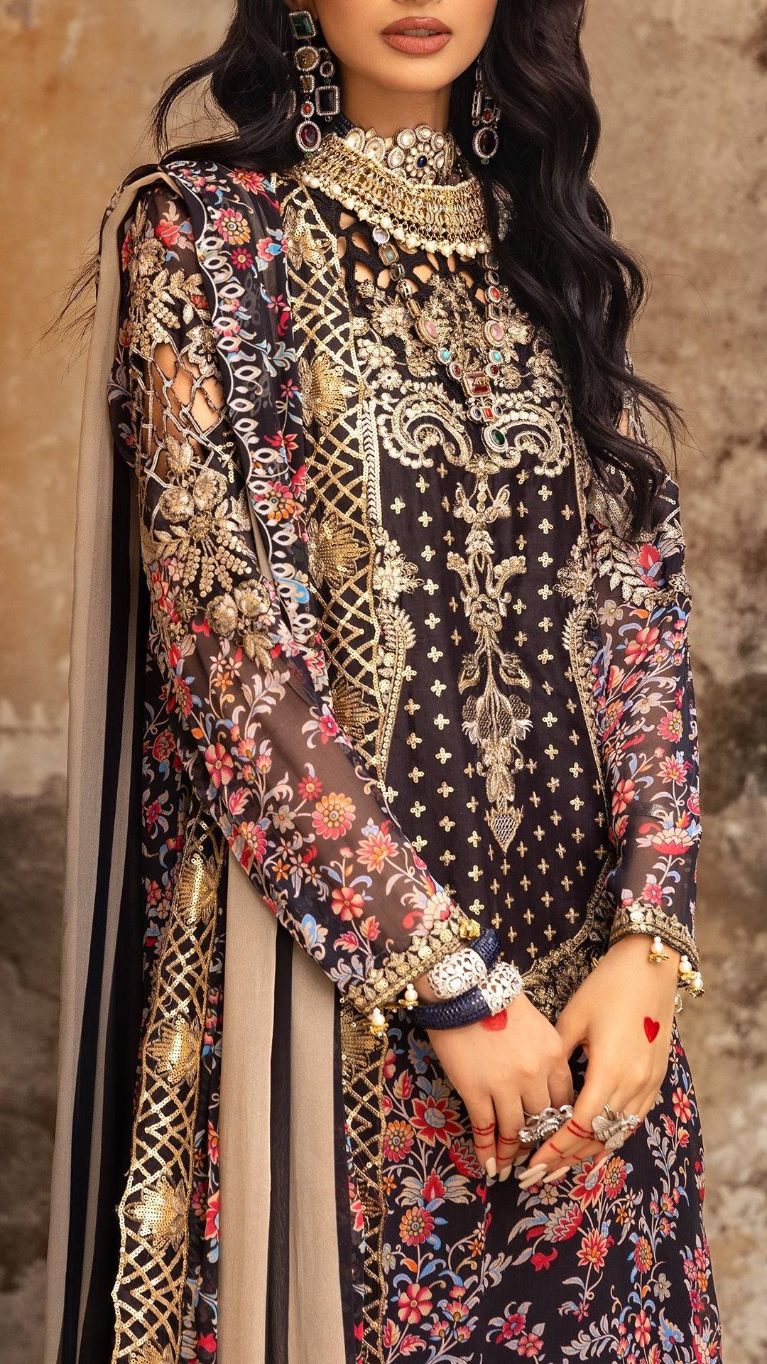 Charizma | Vasl Chiffon Collection | VSL25-09 by Maria Faisal - Registered Vendor of : Charizma - type : Ladies Clothes - 100% original wedding dresses