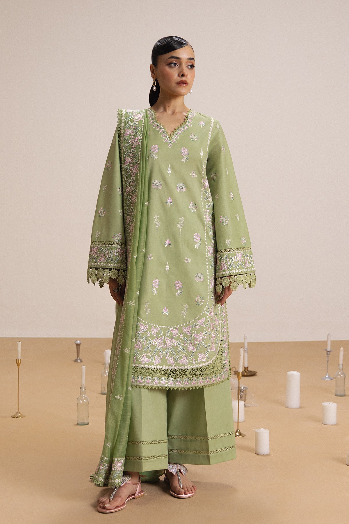 Afrozeh | Basic Pret 26 RTW | NACRE - Casual Dress - available at Maria Faisal in UK and USA.