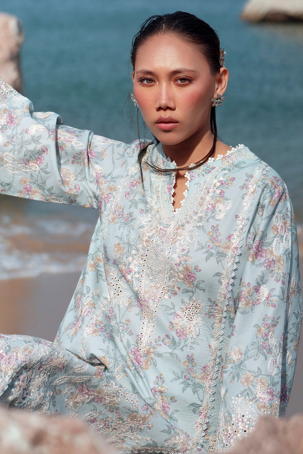 Afrozeh | Summer Together 25 | Aquamarine by Maria Faisal - Registered Vendor of : Afrozeh - type : Ladies Clothes - 100% original wedding dresses