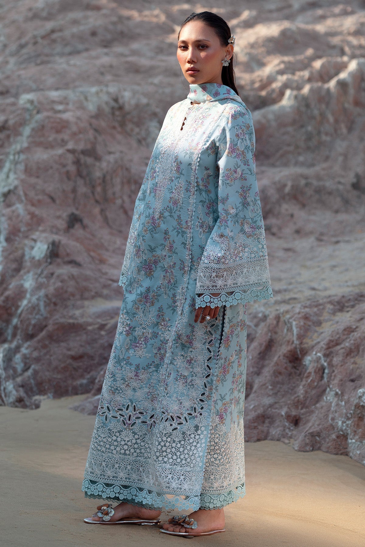 Afrozeh | Summer Together 25 | Aquamarine by Maria Faisal - Registered Vendor of : Afrozeh - type : Ladies Clothes - 100% original wedding dresses