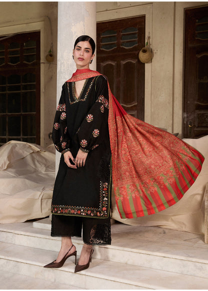 Hussain Rehar | Khaddar Pret 25 | SIYAH - Luxury Dress - available at Maria Faisal in UK and USA.