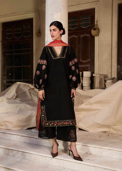 Hussain Rehar | Khaddar Pret 25 | SIYAH - Luxury Dress - available at Maria Faisal in UK and USA.