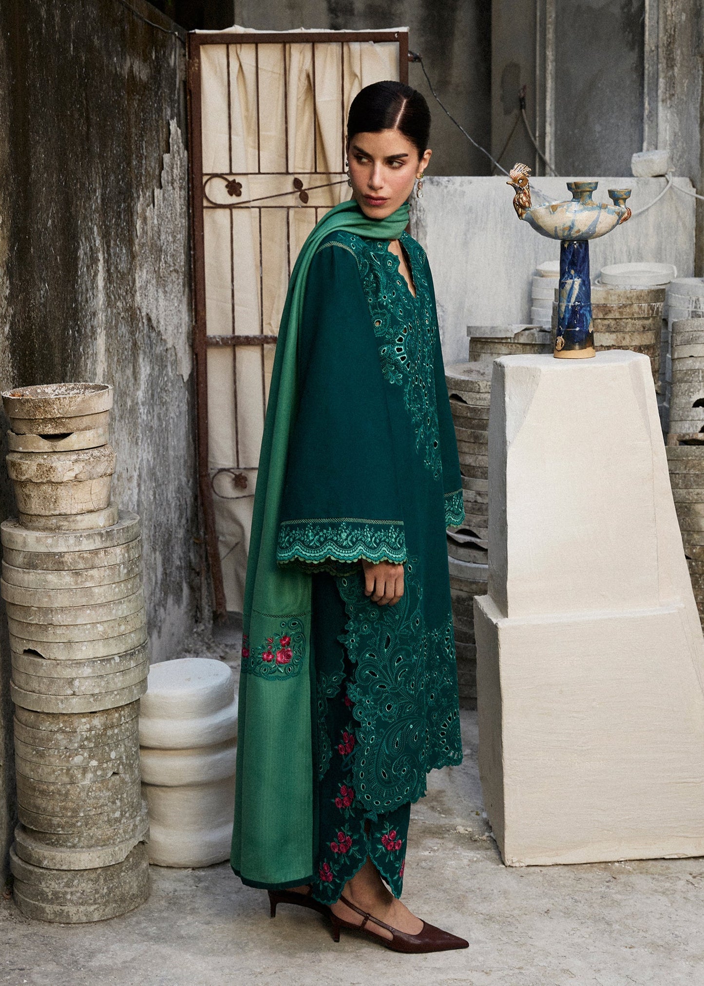 Hussain Rehar | Khaddar Pret 25 |JHEEL - Luxury Dress - available at Maria Faisal in UK and USA.