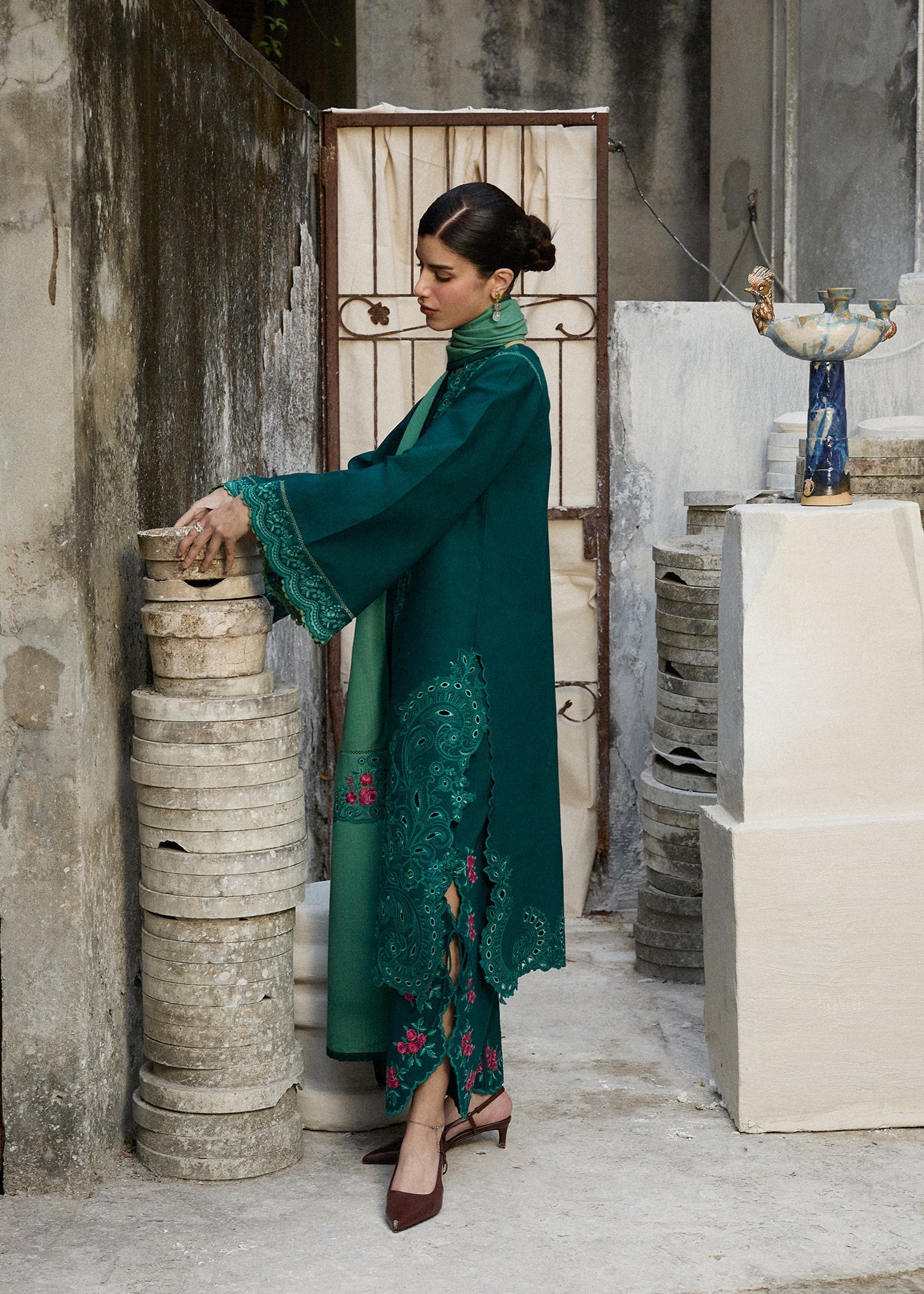 Hussain Rehar | Khaddar Pret 25 |JHEEL - Luxury Dress - available at Maria Faisal in UK and USA.