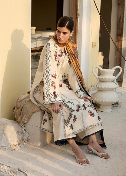 Hussain Rehar | Khaddar Pret 25 | LAYLA - Luxury Dress - available at Maria Faisal in UK and USA.