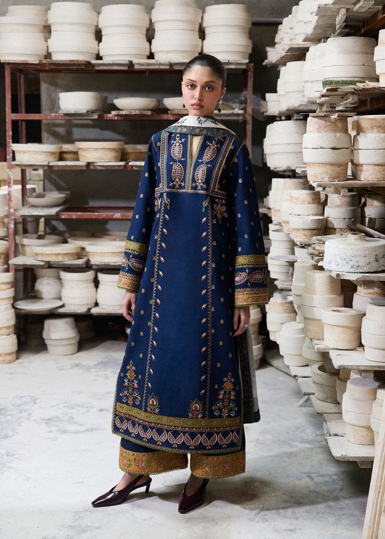 Hussain Rehar | Khaddar Pret 25 | AFSANAH - Luxury Dress - available at Maria Faisal in UK and USA.