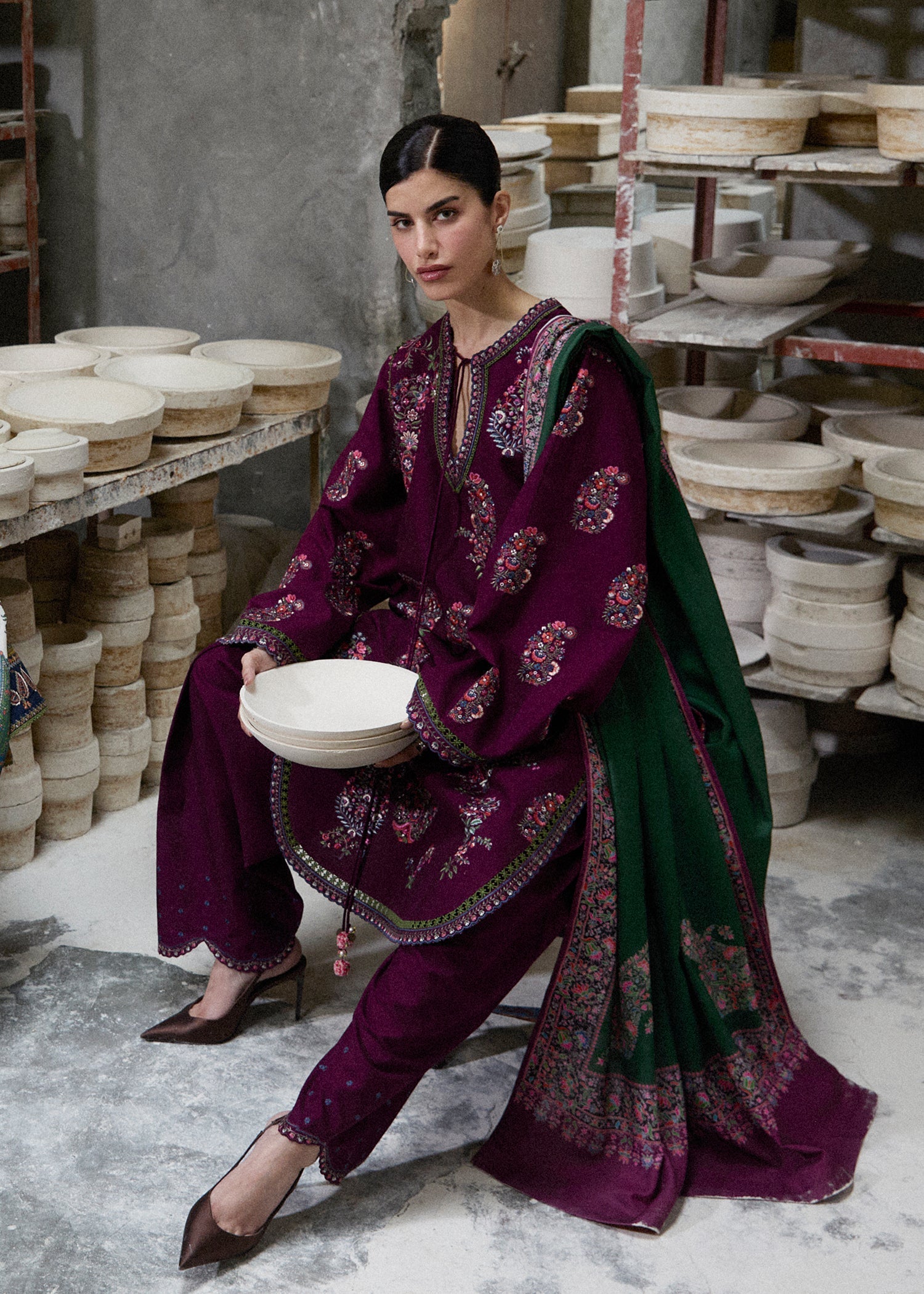Hussain Rehar | Khaddar Pret 25 |NASHIMAN - Luxury Dress - available at Maria Faisal in UK and USA.