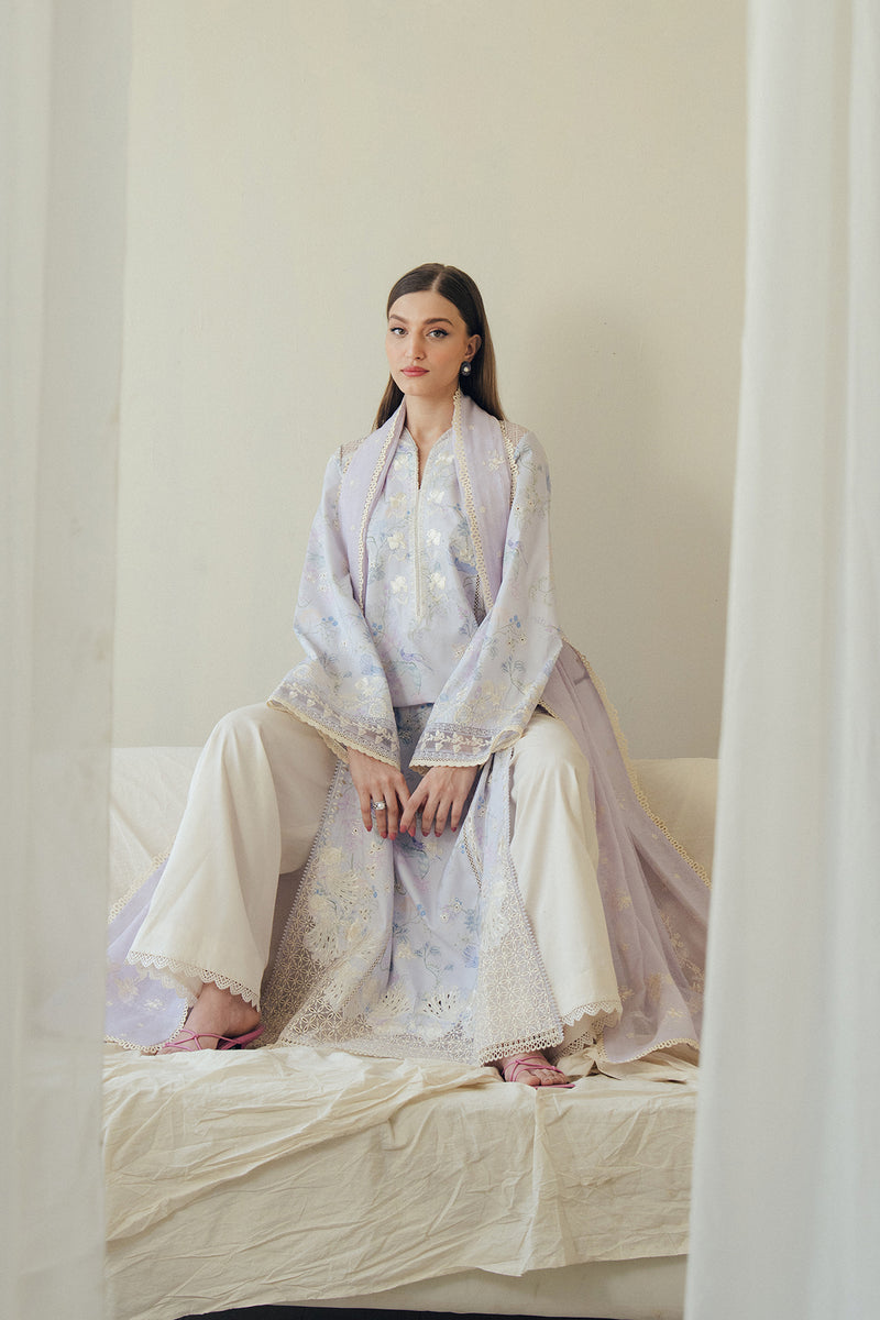 Afrozeh | Day Break 26 | DoveMist - Luxury Dress - available at Maria Faisal in UK and USA.