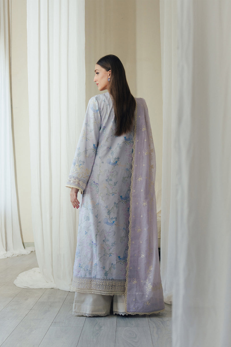 Afrozeh | Day Break 26 | DoveMist - Luxury Dress - available at Maria Faisal in UK and USA.