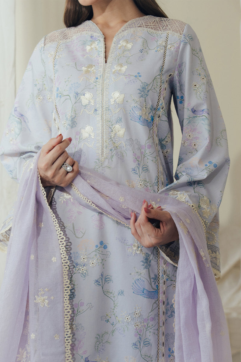 Afrozeh | Day Break 26 | DoveMist - Luxury Dress - available at Maria Faisal in UK and USA.