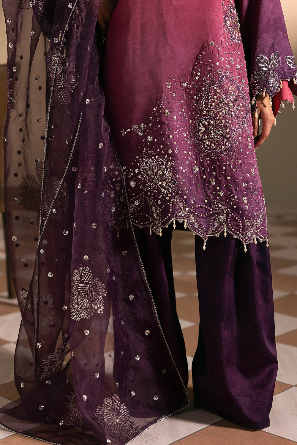 Afrozeh | Silk Muse 26 | Brumal - Luxury Dress - available at Maria Faisal in UK and USA.