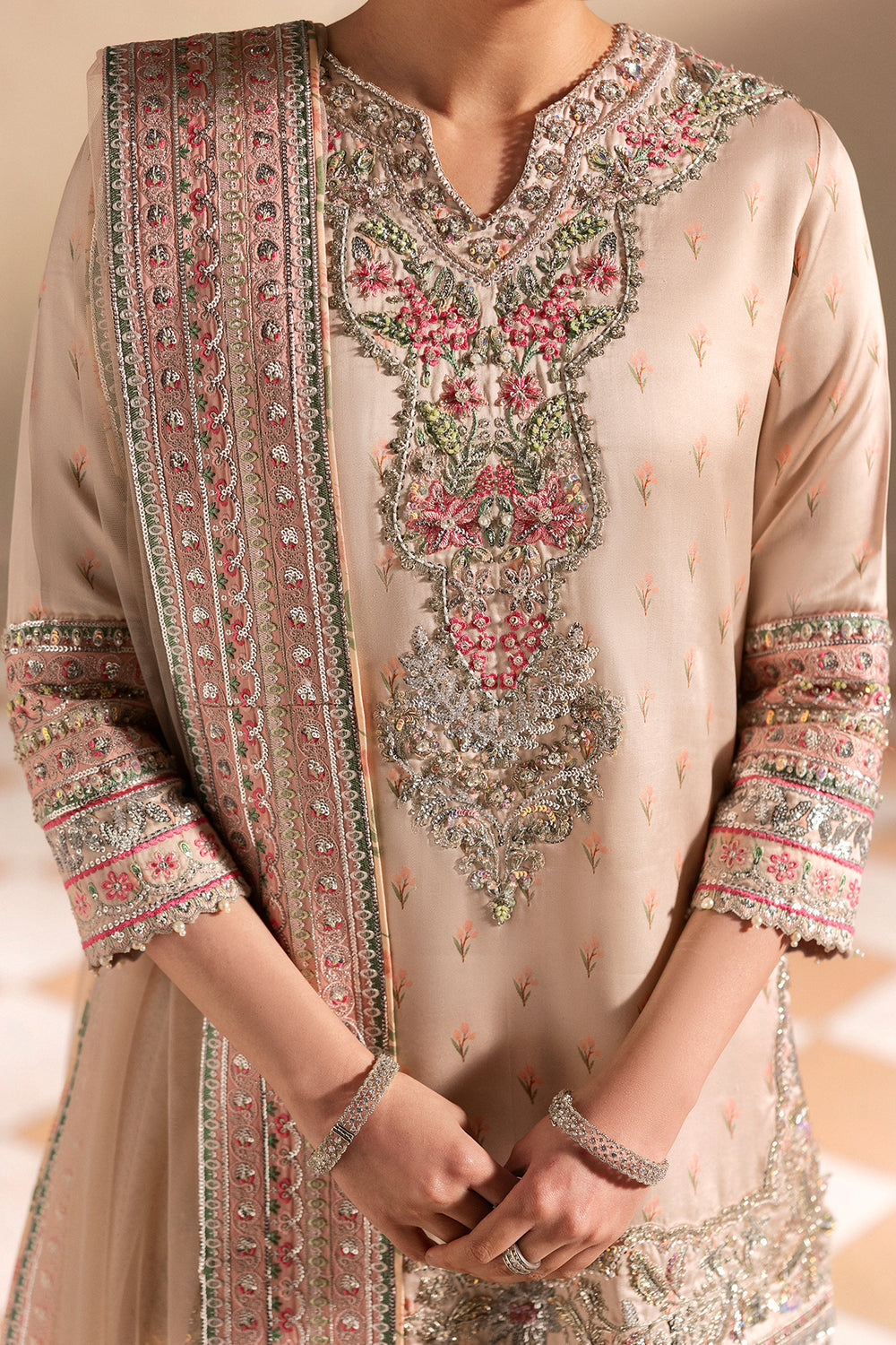 Afrozeh | Silk Muse 26 | Velaine - Luxury Dress - available at Maria Faisal in UK and USA.