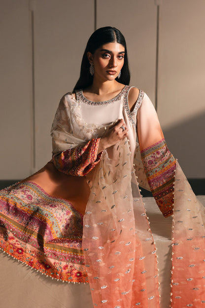 Afrozeh | Silk Muse 26 | Pearl Draped - Luxury Dress - available at Maria Faisal in UK and USA.