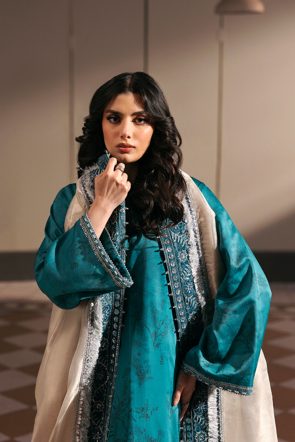 Afrozeh | Silk Muse 26 | Veloural - Luxury Dress - available at Maria Faisal in UK and USA.