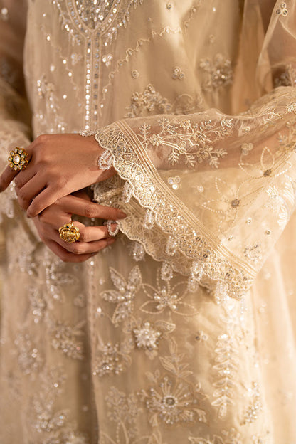 Cross Stitch | FW-25 RTW WEDDING EDIT-1 | PEBBLE GLAM - Wedding Dress - available at Maria Faisal in UK and USA.