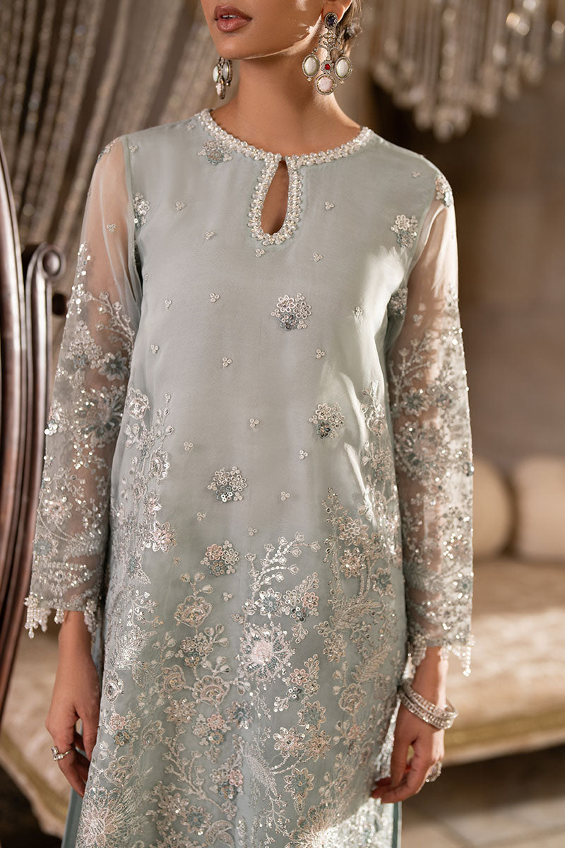 Cross Stitch | FW-25 RTW WEDDING EDIT-1 | AQUA SPARKLE - Wedding Dress - available at Maria Faisal in UK and USA.