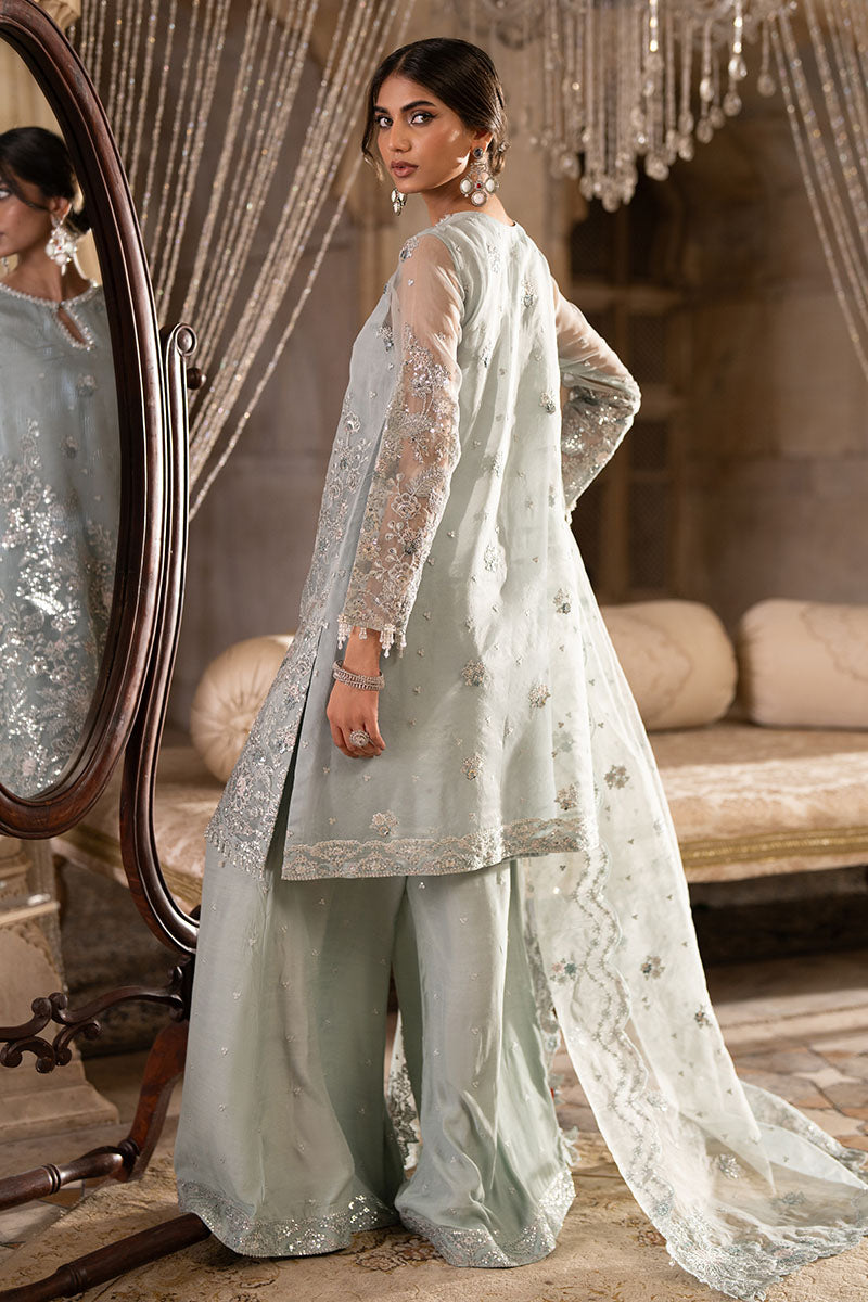 Cross Stitch | FW-25 RTW WEDDING EDIT-1 | AQUA SPARKLE - Wedding Dress - available at Maria Faisal in UK and USA.