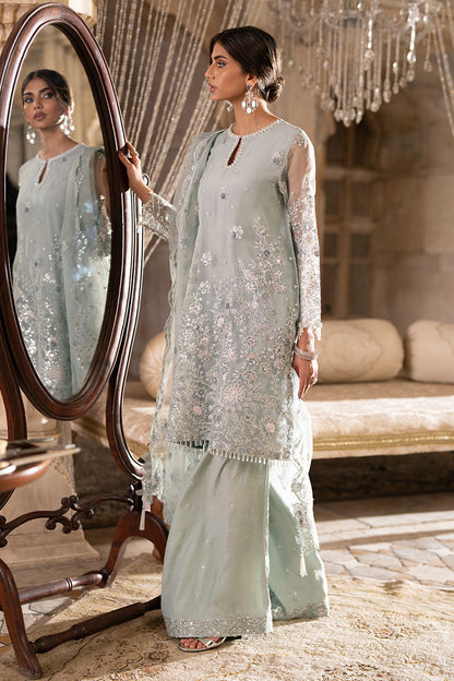 Cross Stitch | FW-25 RTW WEDDING EDIT-1 | AQUA SPARKLE - Wedding Dress - available at Maria Faisal in UK and USA.