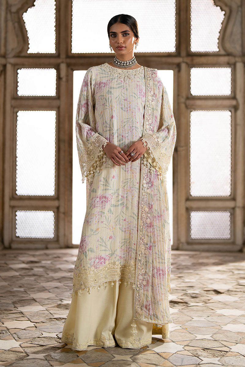 Cross Stitch | FW-25 RTW WEDDING EDIT-1 | MUTED CELADON - Wedding Dress - available at Maria Faisal in UK and USA.
