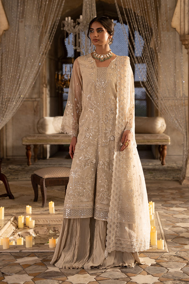 Cross Stitch | FW-25 RTW WEDDING EDIT-1 | PEBBLE GLAM - Wedding Dress - available at Maria Faisal in UK and USA.