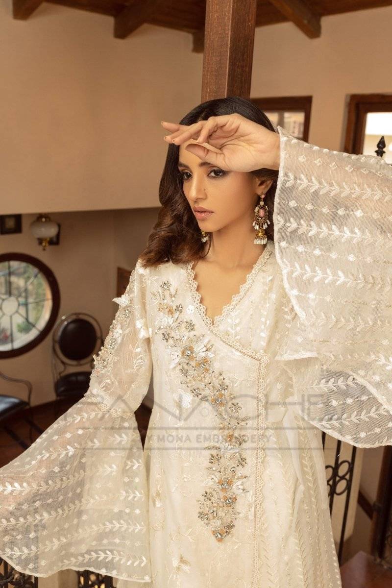 Panache | Pret | White Mystique by Maria Faisal - Registered Vendor of : Panache By Mona - type : Ladies Clothes - 100% original wedding dresses