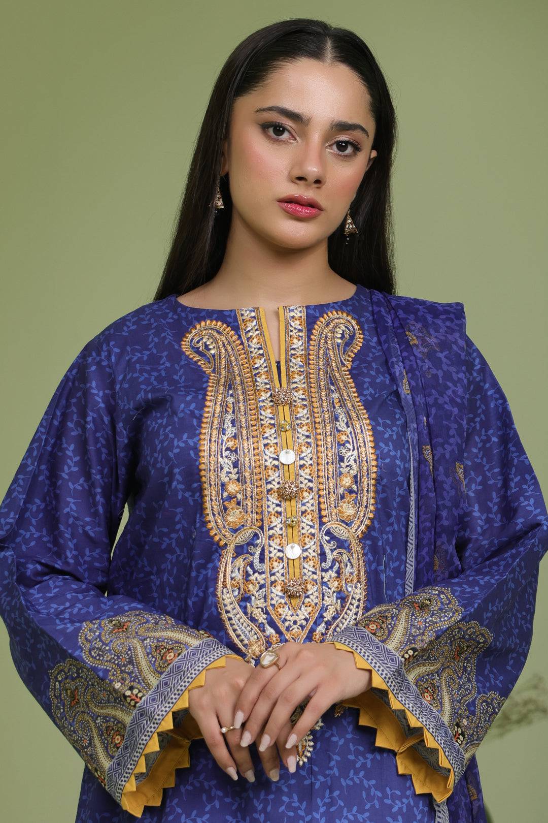 Zellbury | Unstitched 2 Piece Lawn | Embroidered Shirt Dupatta - 1688 by Maria Faisal - Registered Vendor of : Zellbury Women - type : Essential Unstitched - 100% original wedding dresses