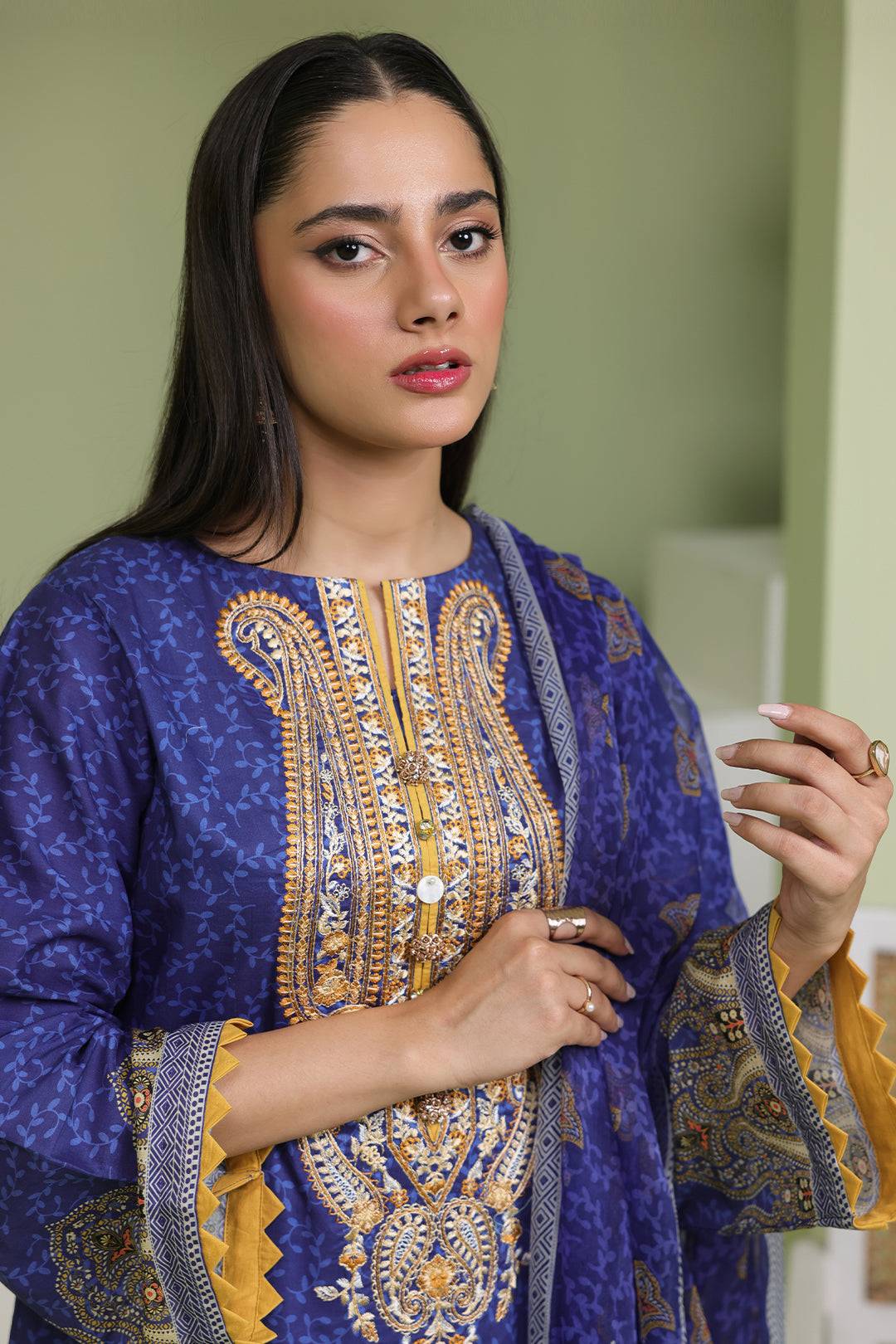 Zellbury | Unstitched 2 Piece Lawn | Embroidered Shirt Dupatta - 1688 by Maria Faisal - Registered Vendor of : Zellbury Women - type : Essential Unstitched - 100% original wedding dresses